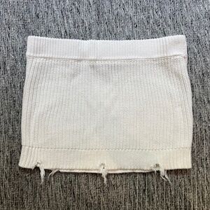 SER.O.YA White Knit Alora Mini Skirt